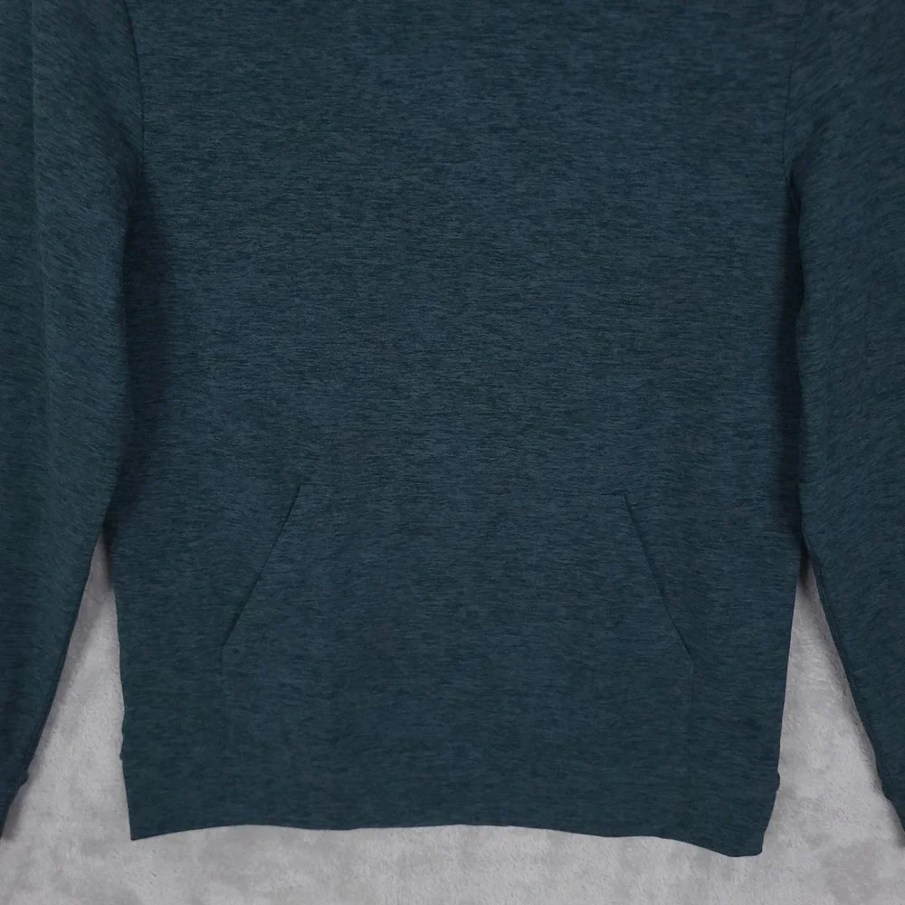 Outdoor Voices Hoodie S Soft Cloud Knit Blue Thumb Holes Kangaroo Pocket Popover